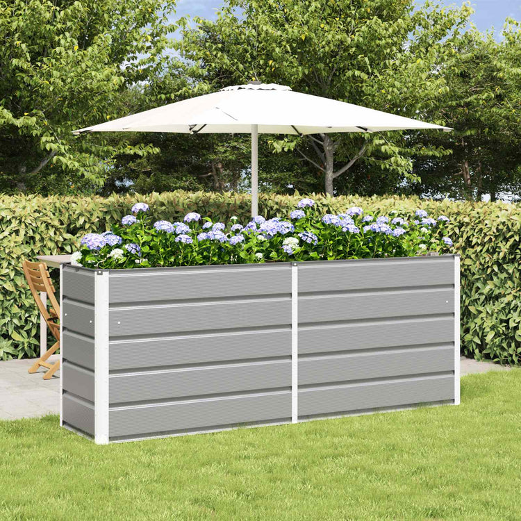 Vidaxl plantenbak lichtgrijs 195 x 50 x 75 cm gegalvaniseerd staal