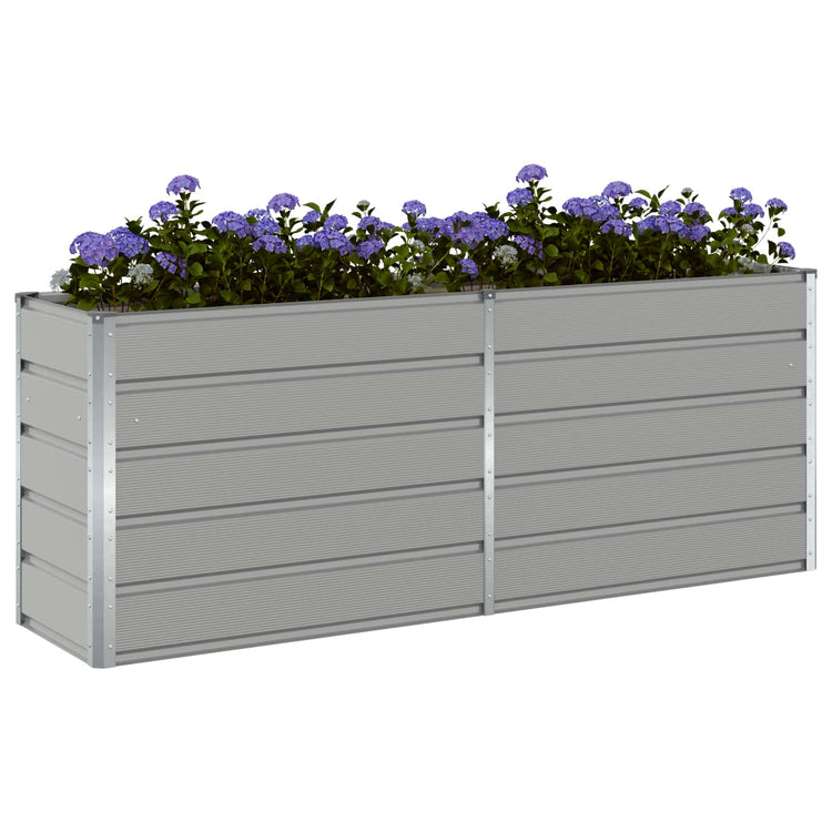 Vidaxl plantenbak lichtgrijs 195 x 50 x 75 cm gegalvaniseerd staal