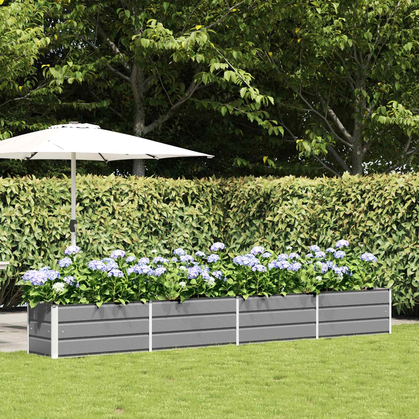 Vidaxl plantenbak lichtgrijs 480 x 50 x 45 cm gegalvaniseerd staal