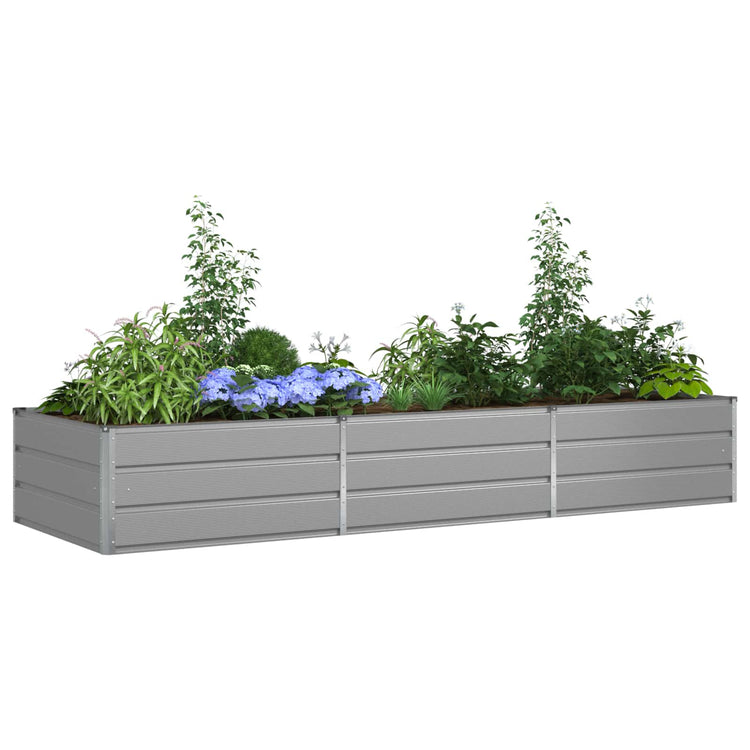 Vidaxl plantenbak lichtgrijs 290 x 100 x 45 cm gegalvaniseerd staal