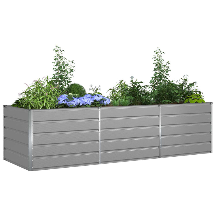 Vidaxl plantenbak lichtgrijs 290 x 100 x 75 cm gegalvaniseerd staal