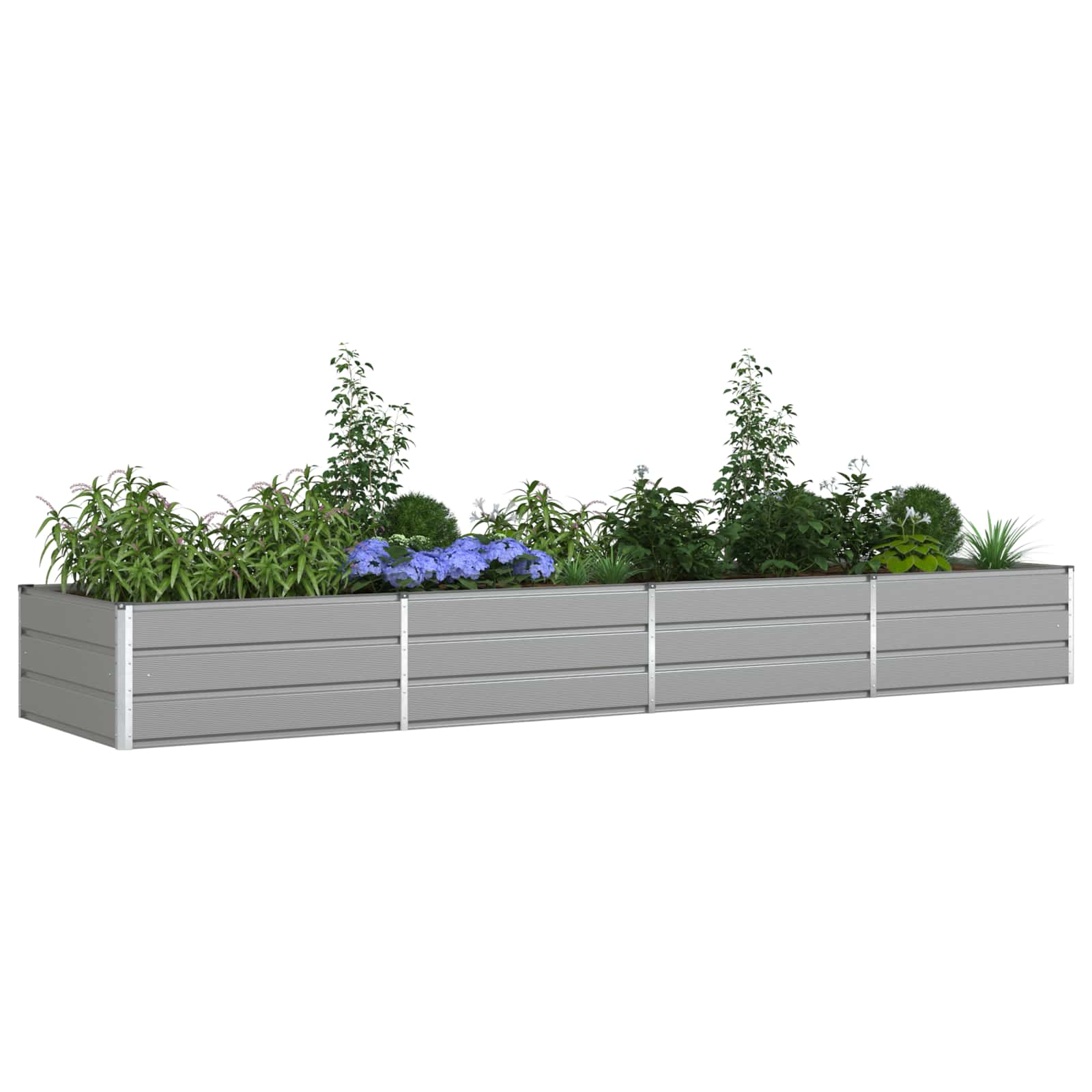 Vidaxl plantenbak lichtgrijs 195 x 100 x 45 cm gegalvaniseerd staal