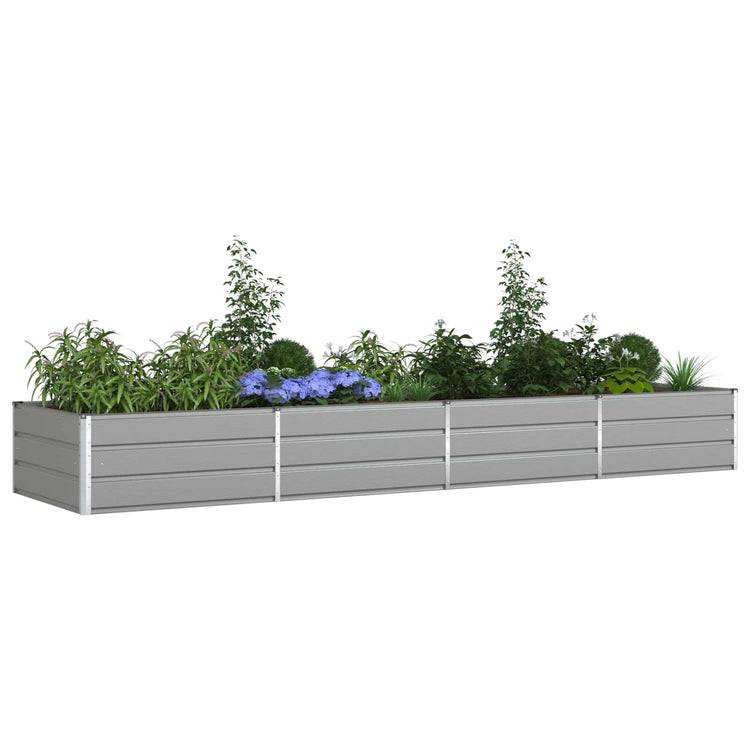 Vidaxl plantenbak lichtgrijs 385 x 100 x 45 cm gegalvaniseerd staal