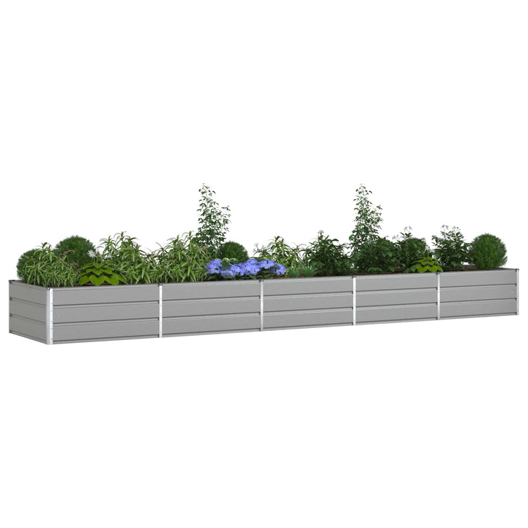 Vidaxl plantenbak lichtgrijs 480 x 100 x 45 cm gegalvaniseerd staal