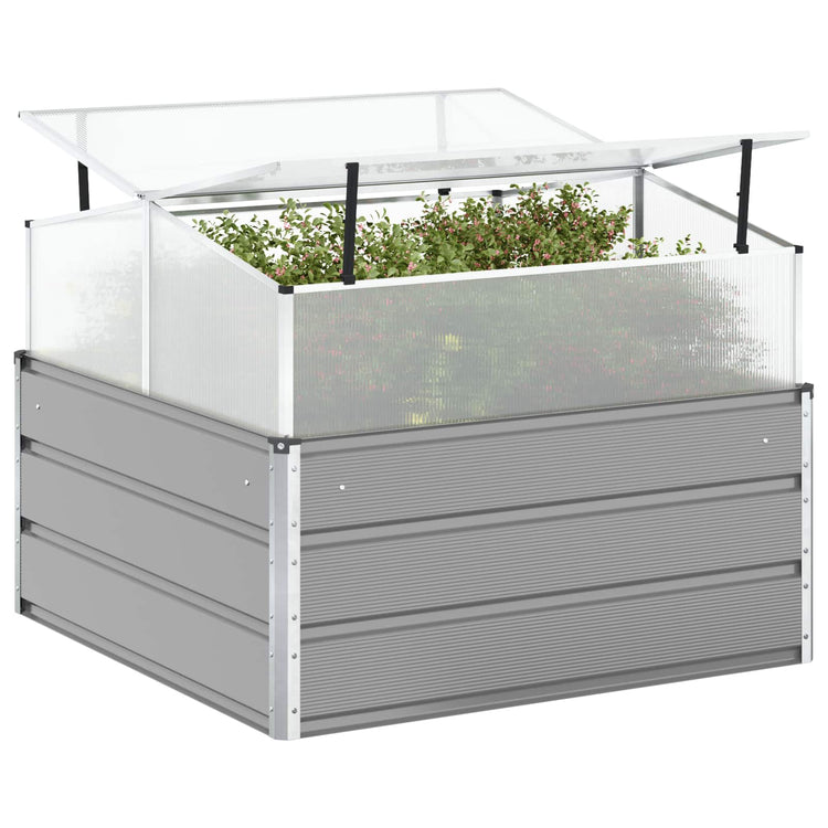 Vidaxl plantenbak lichtgrijs 100 x 100 x 77 cm gegalvaniseerd staal