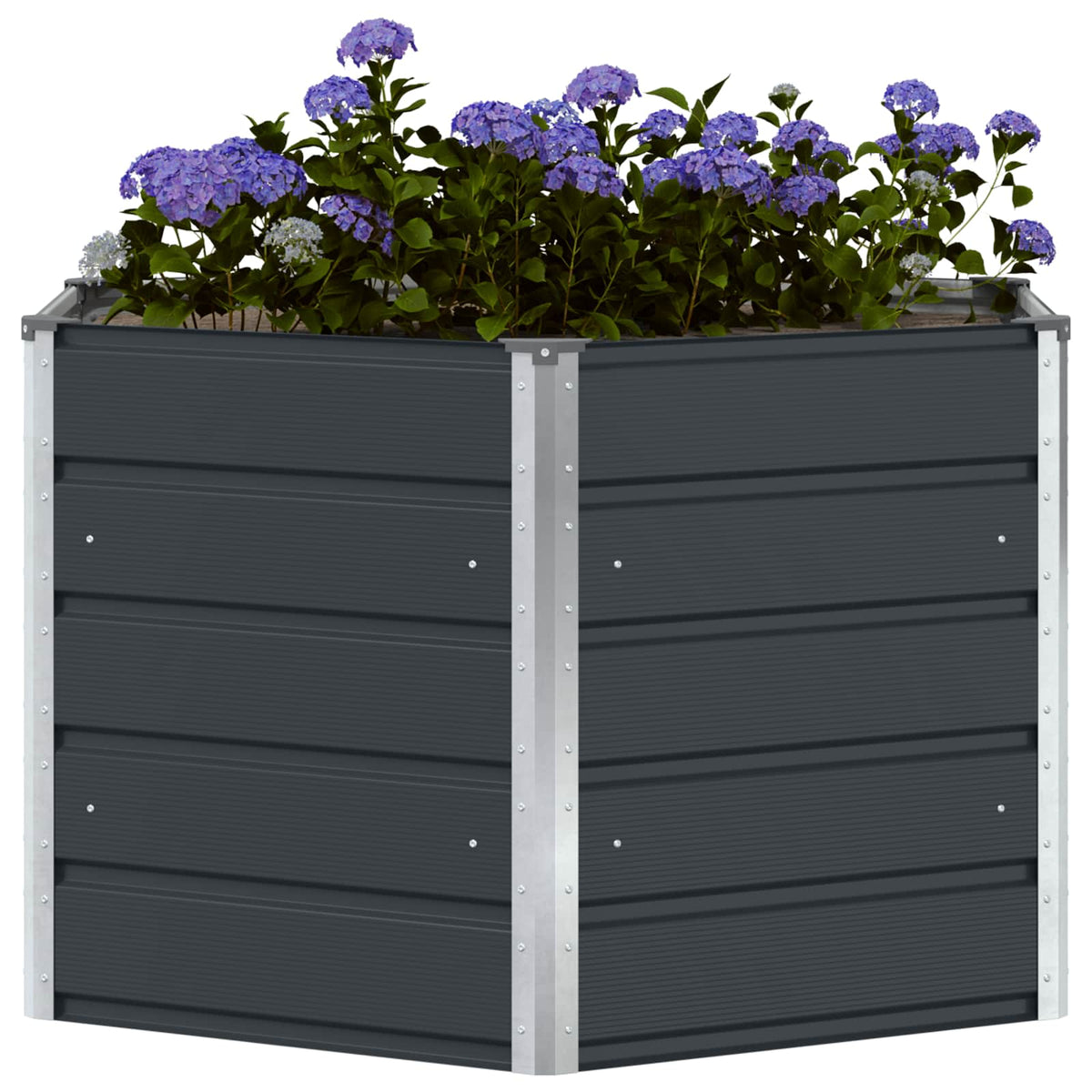 Vidaxl plantenbak antraciet 129 x 129 x 75 cm staal