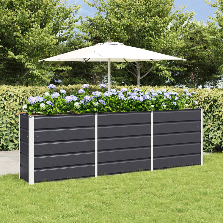 Vidaxl plantenbak antraciet 240 x 40 x 75 cm staal