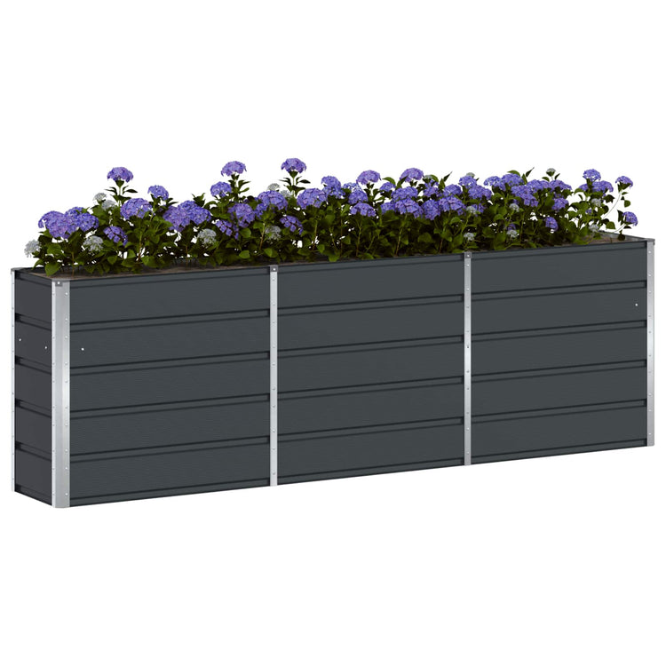 Vidaxl plantenbak antraciet 240 x 40 x 75 cm staal