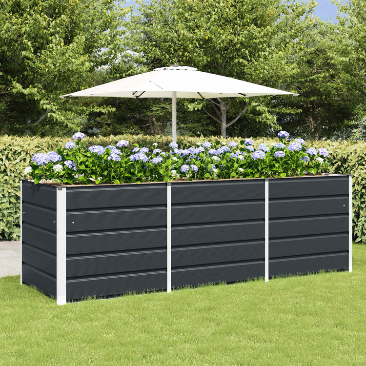 Vidaxl plantenbak antraciet 240 x 80 x 75 cm staal