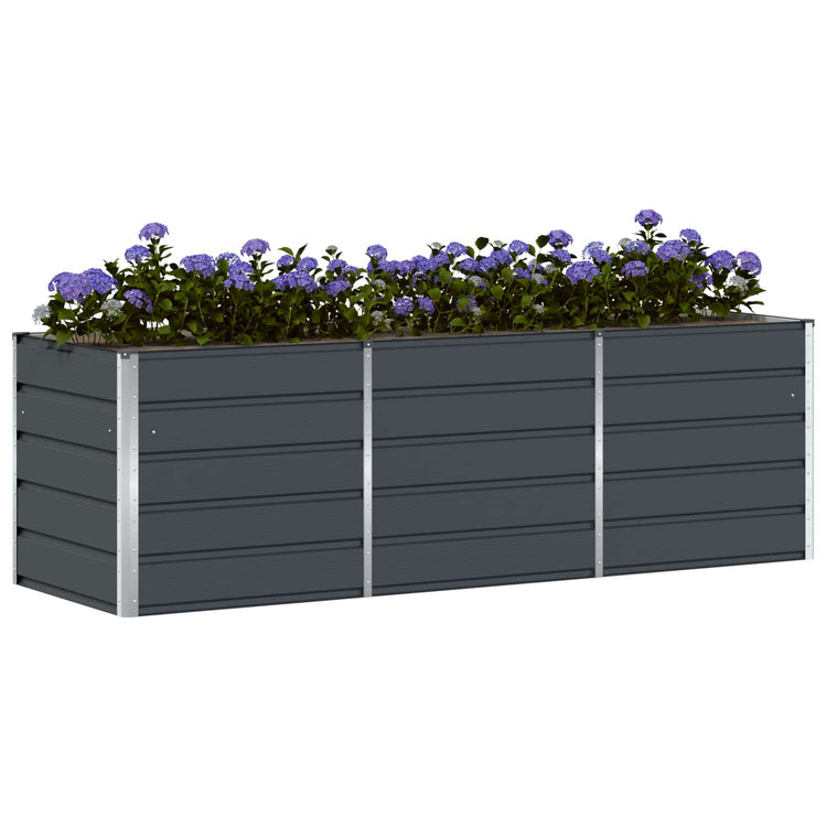 Vidaxl plantenbak antraciet 240 x 80 x 75 cm staal