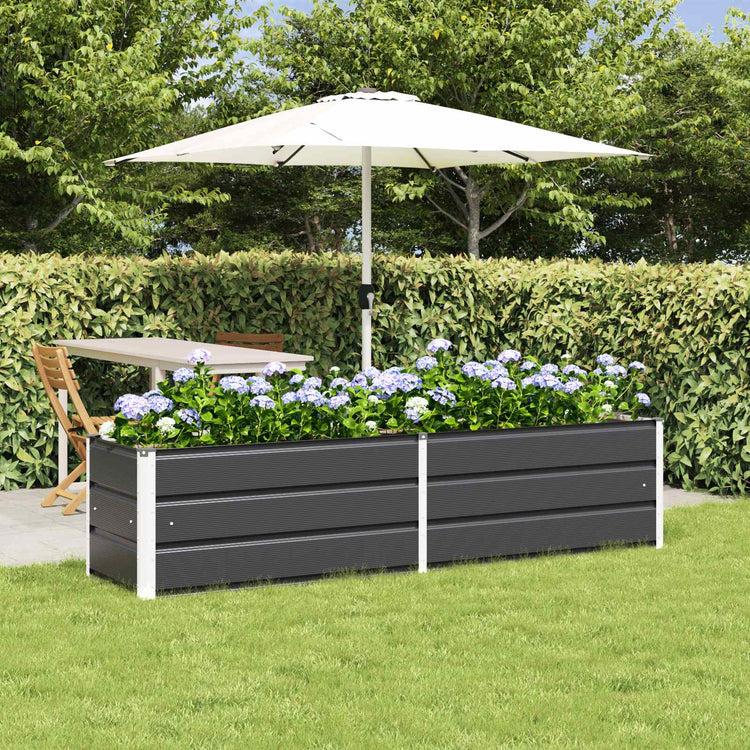 Vidaxl plantenbak antraciet 195 x 50 x 45 cm gegalvaniseerd staal