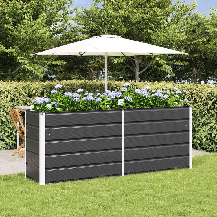 Vidaxl plantenbak antraciet 195 x 50 x 75 cm gegalvaniseerd staal