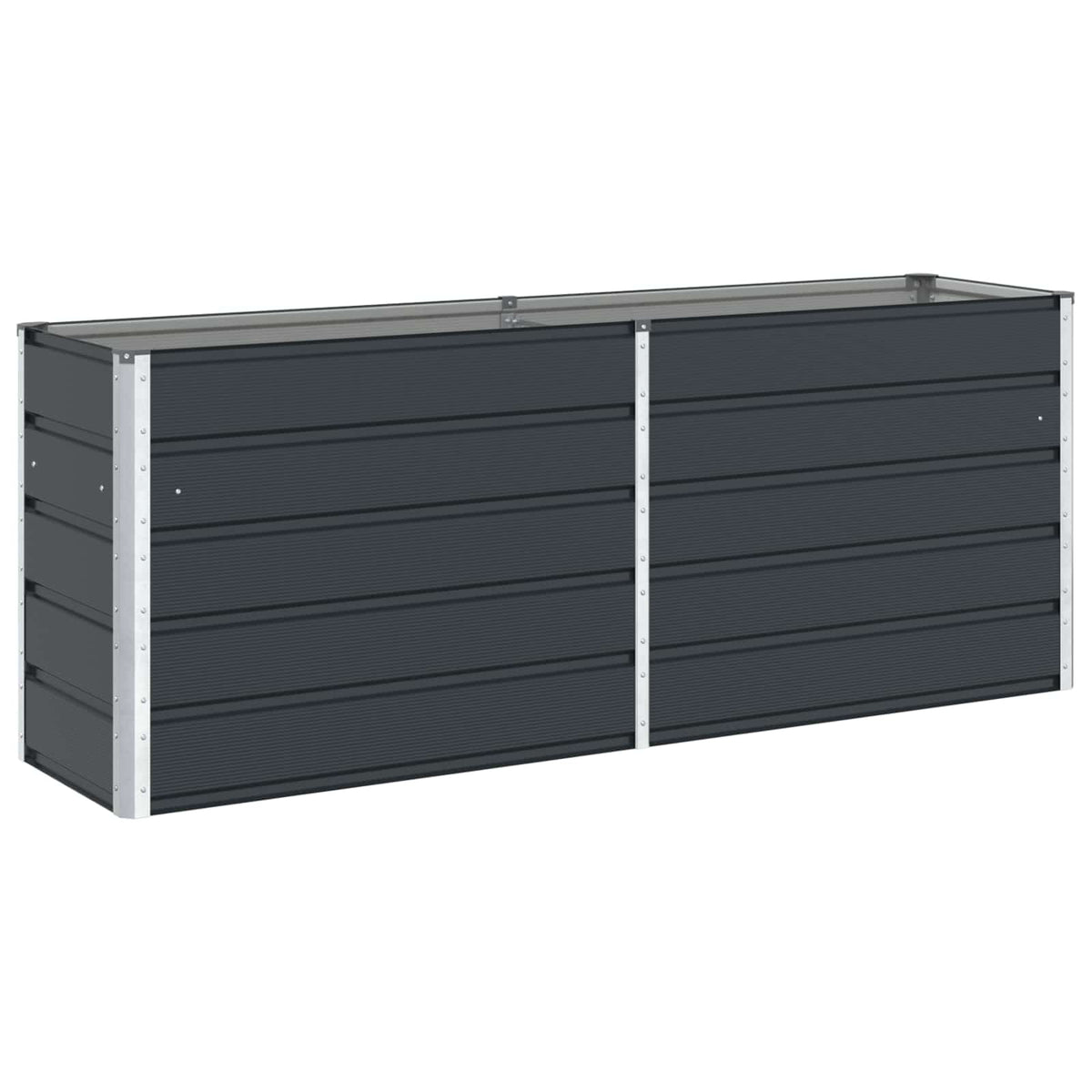 Vidaxl plantenbak antraciet 195 x 50 x 75 cm gegalvaniseerd staal