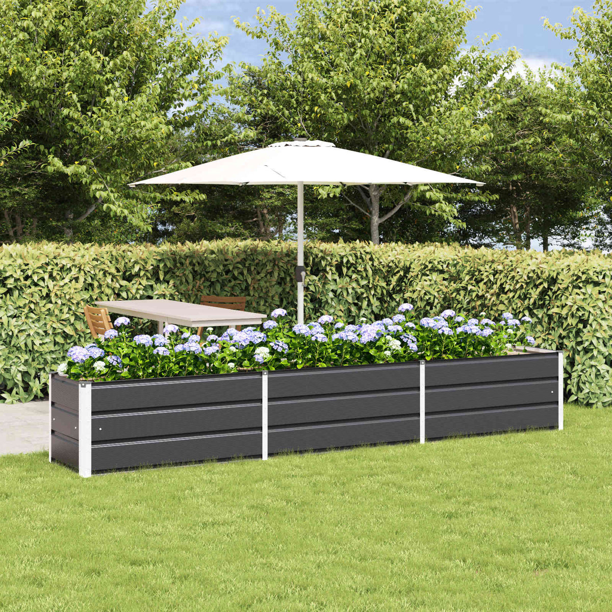 Vidaxl plantenbak antraciet 290 x 50 x 45 cm gegalvaniseerd staal