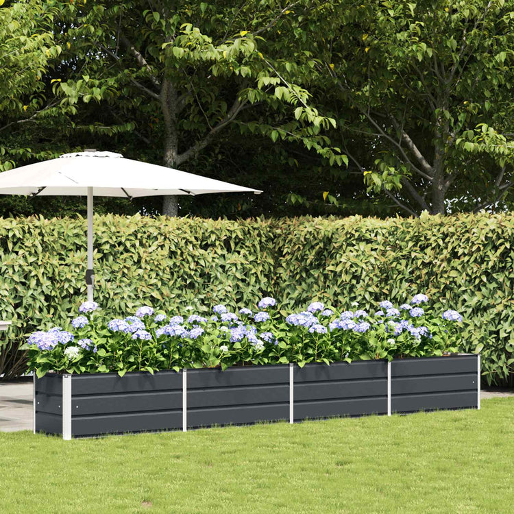 Vidaxl plantenbak antraciet 385 x 50 x 45 cm gegalvaniseerd staal