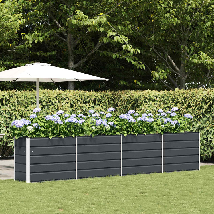Vidaxl plantenbak antraciet 385 x 50 x 75 cm gegalvaniseerd staal