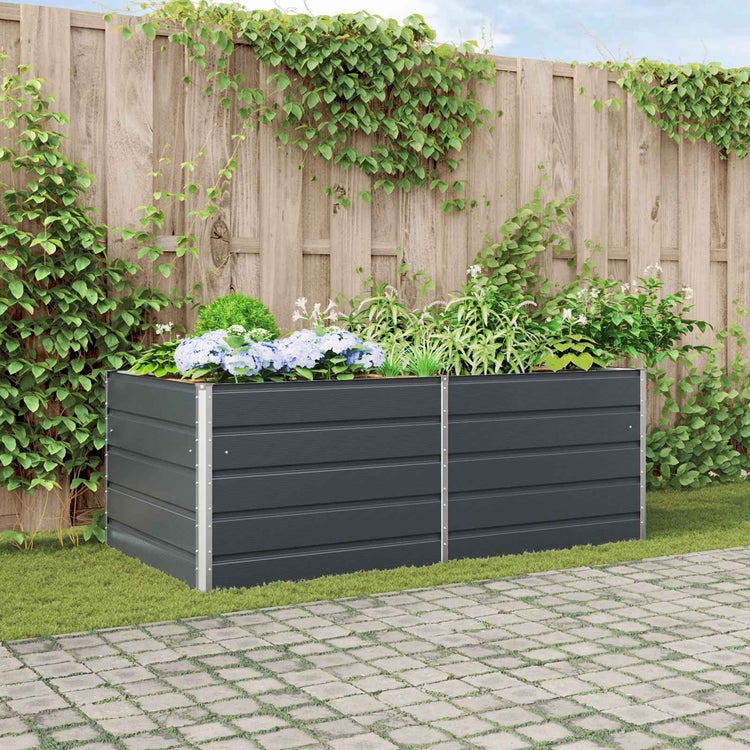 Vidaxl plantenbak antraciet 195 x 100 x 75 cm gegalvaniseerd staal
