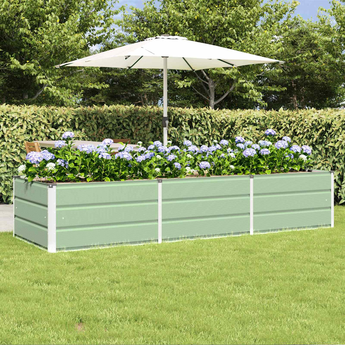 Vidaxl plantenbak groen 240 x 80 x 45 cm staal