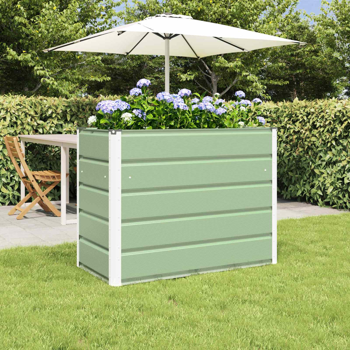 Vidaxl plantenbak pastelgroen 100 x 50 x 77 cm gegalvaniseerd staal