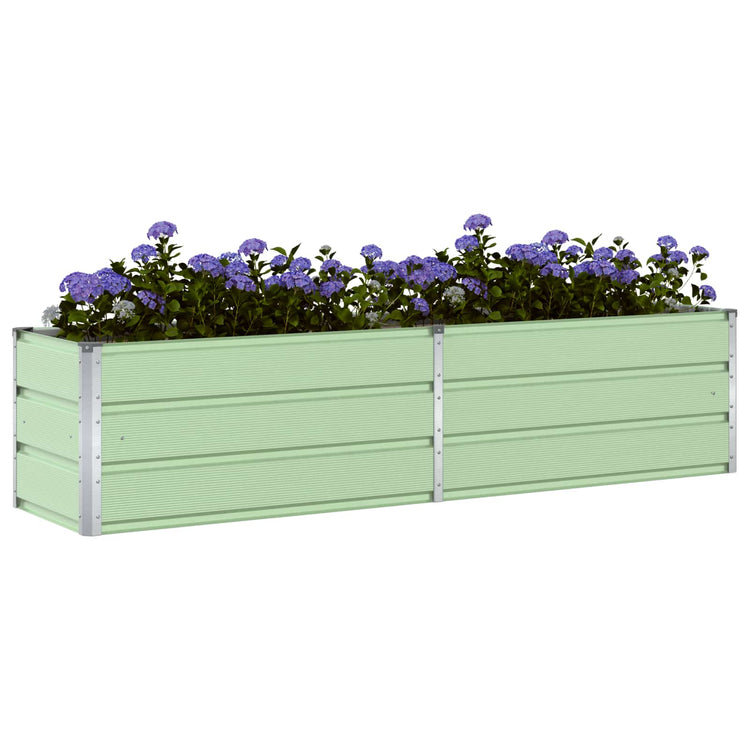 Vidaxl plantenbak pastelgroen 195 x 50 x 45 cm gegalvaniseerd staal