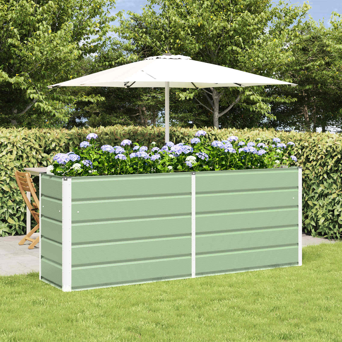 Vidaxl plantenbak pastelgroen 195 x 50 x 77 cm gegalvaniseerd staal
