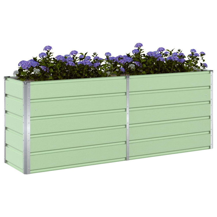 Vidaxl plantenbak pastelgroen 195 x 50 x 77 cm gegalvaniseerd staal