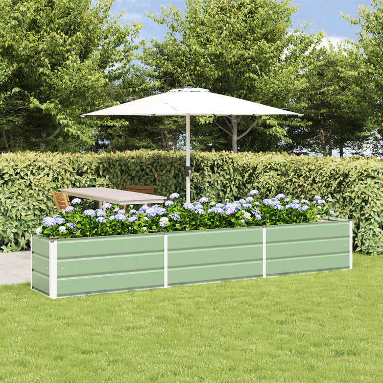 Vidaxl plantenbak pastelgroen 290 x 50 x 45 cm gegalvaniseerd staal