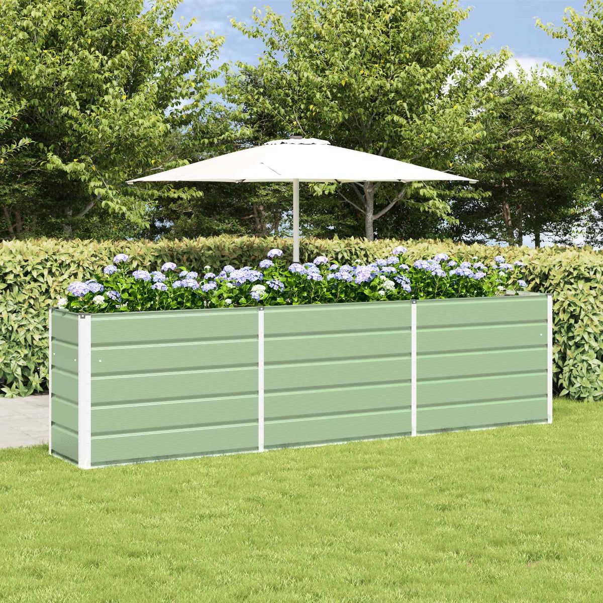 Vidaxl plantenbak pastelgroen 290 x 50 x 75 cm gegalvaniseerd staal