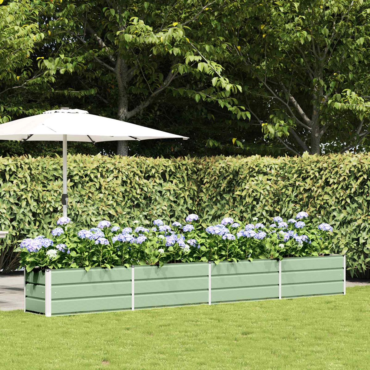 Vidaxl plantenbak pastelgroen 385 x 50 x 45 cm gegalvaniseerd staal