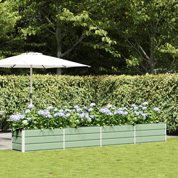 Vidaxl plantenbak pastelgroen 385 x 50 x 45 cm gegalvaniseerd staal