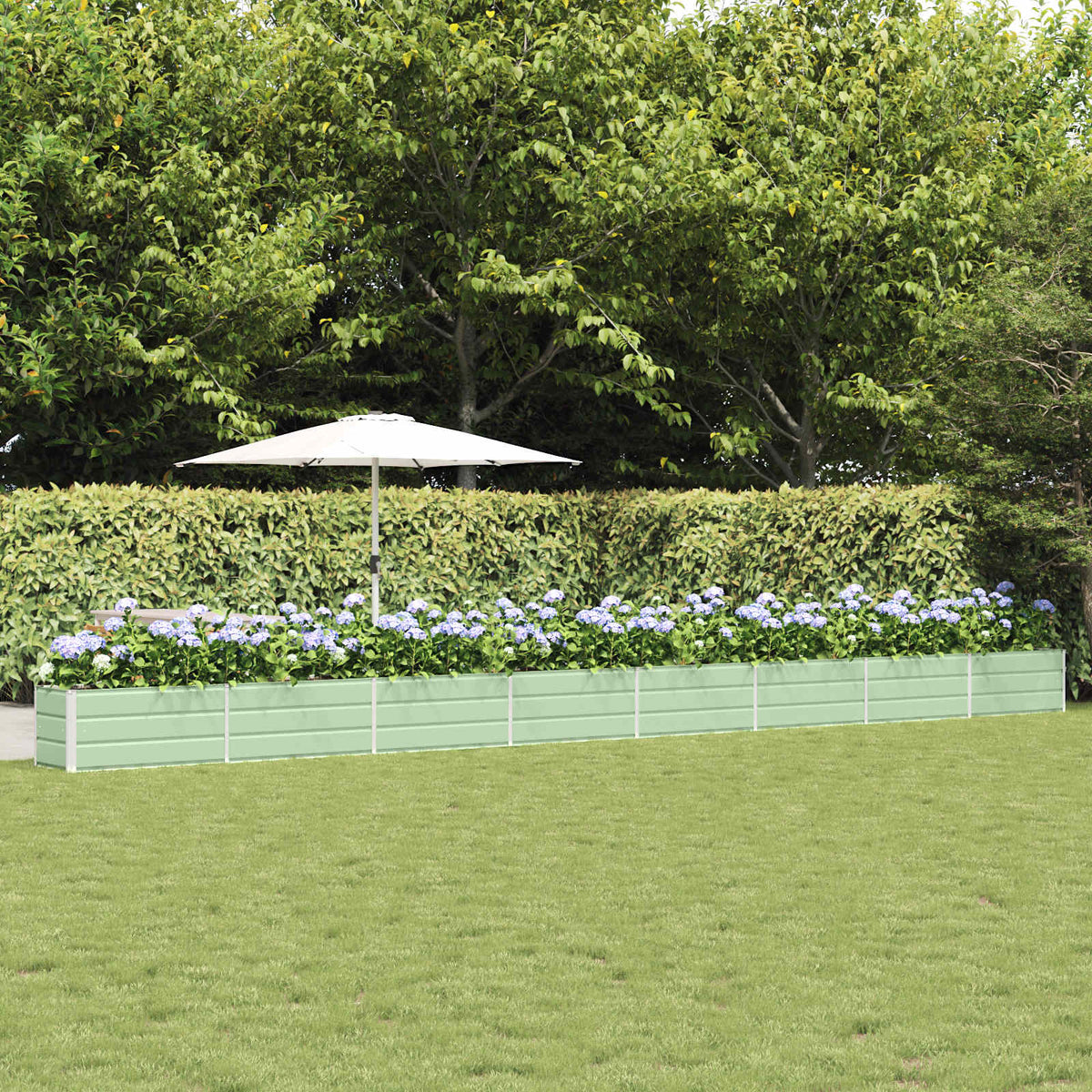 Vidaxl plantenbak pastelgroen 770 x 50 x 45 cm gegalvaniseerd staal