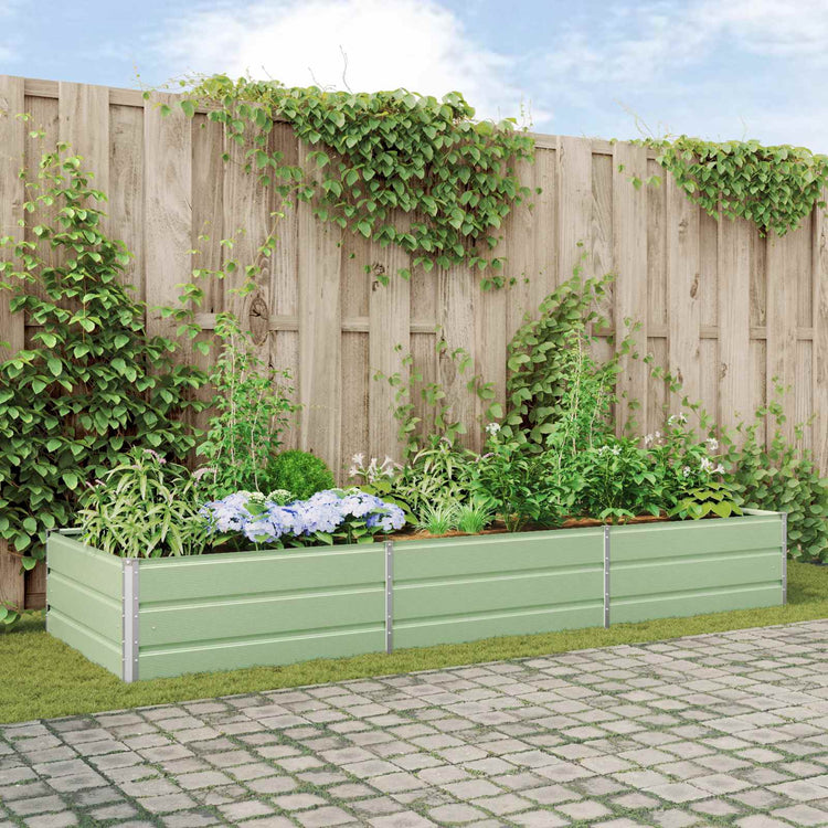 Vidaxl plantenbak pastelgroen 290 x 100 x 45 cm gegalvaniseerd staal