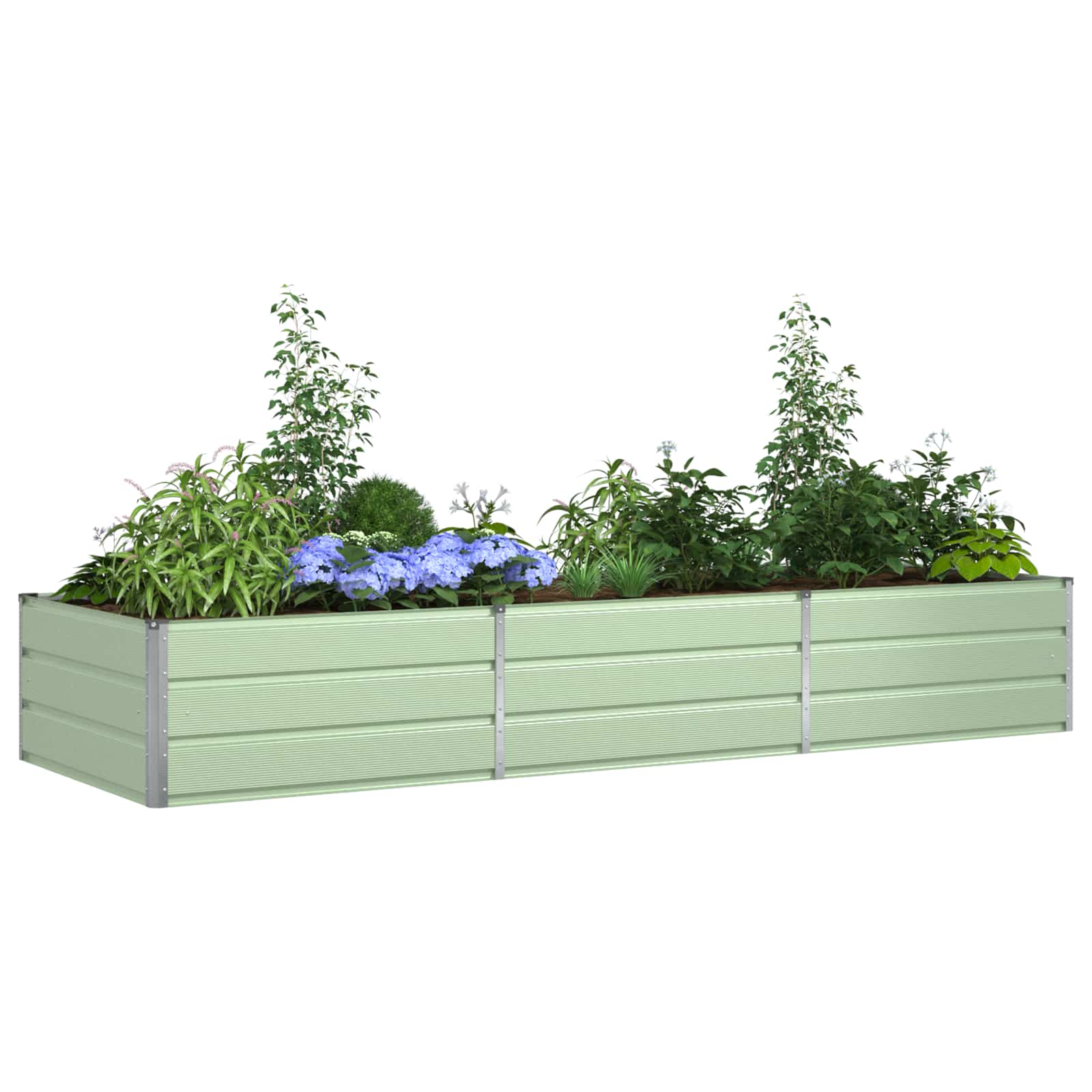 Vidaxl plantenbak pastelgroen 195 x 100 x 45 cm gegalvaniseerd staal