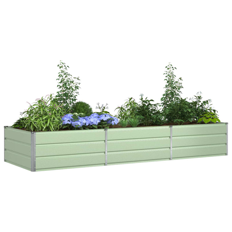 Vidaxl plantenbak pastelgroen 290 x 100 x 45 cm gegalvaniseerd staal