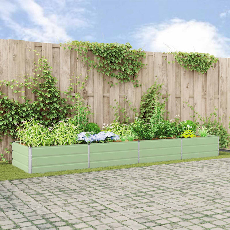 Vidaxl plantenbak pastelgroen 385 x 100 x 45 cm gegalvaniseerd staal