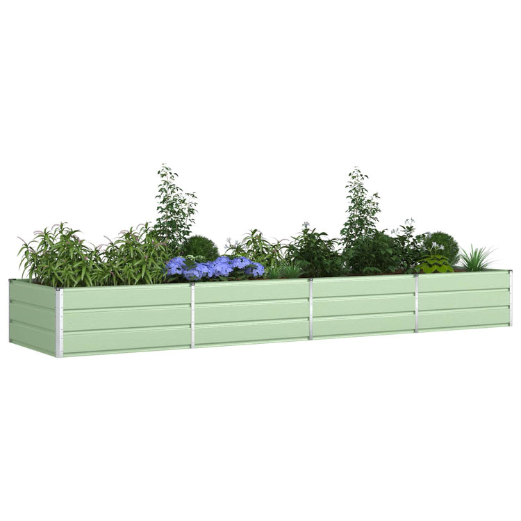 Vidaxl plantenbak pastelgroen 385 x 100 x 45 cm gegalvaniseerd staal