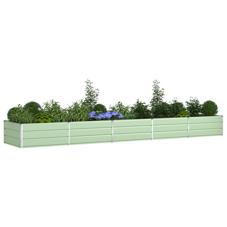 Vidaxl plantenbak pastelgroen 480 x 100 x 45 cm gegalvaniseerd staal