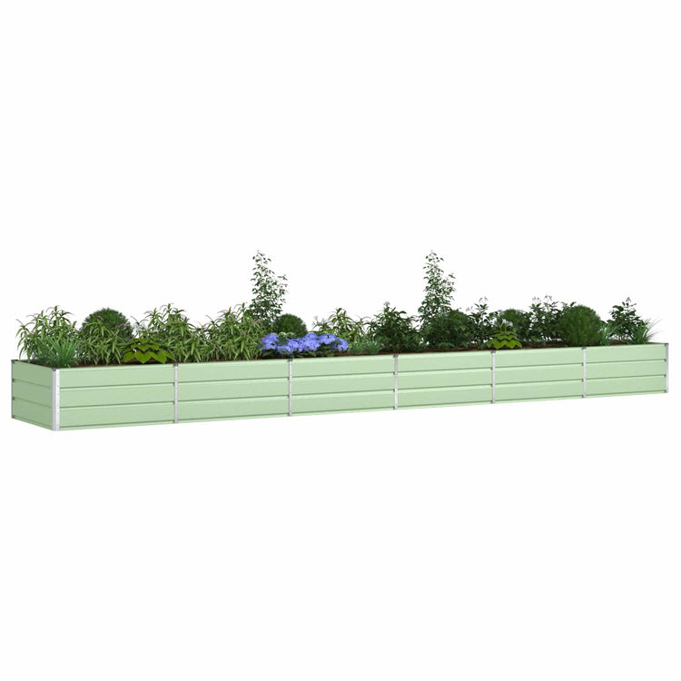 Vidaxl plantenbak pastelgroen 580 x 100 x 45 cm gegalvaniseerd staal