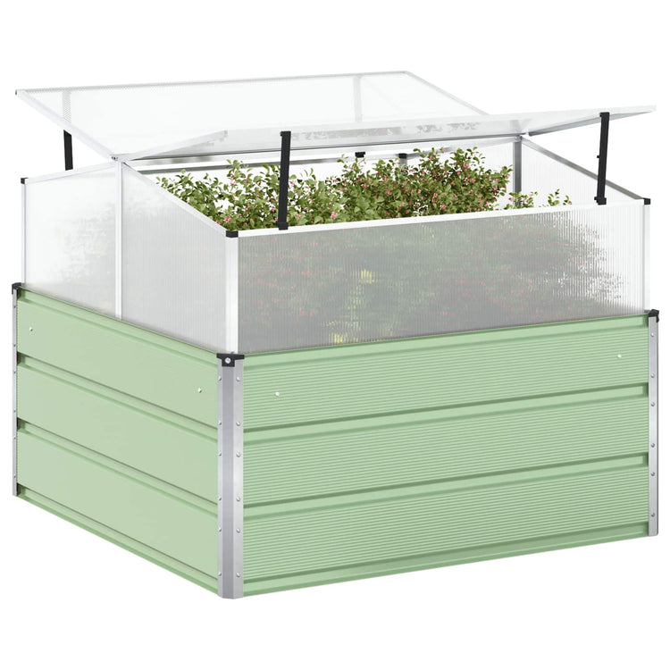 Vidaxl plantenbak pastelgroen 100 x 100 x 77 cm gegalvaniseerd staal
