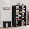 Vidaxl schoenenkast met plank 2 pcs zwart eiken bewerkt hout