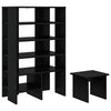 Vidaxl schoenenkast met plank 2 pcs zwart eiken bewerkt hout