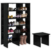 Vidaxl schoenenkast met plank 2 pcs zwart eiken bewerkt hout