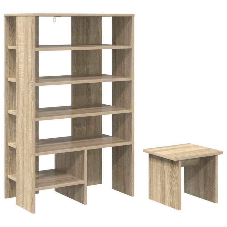 Vidaxl schoenenkast 2 st 62 x 35 x 100 cm bewerkt hout sonoma eiken