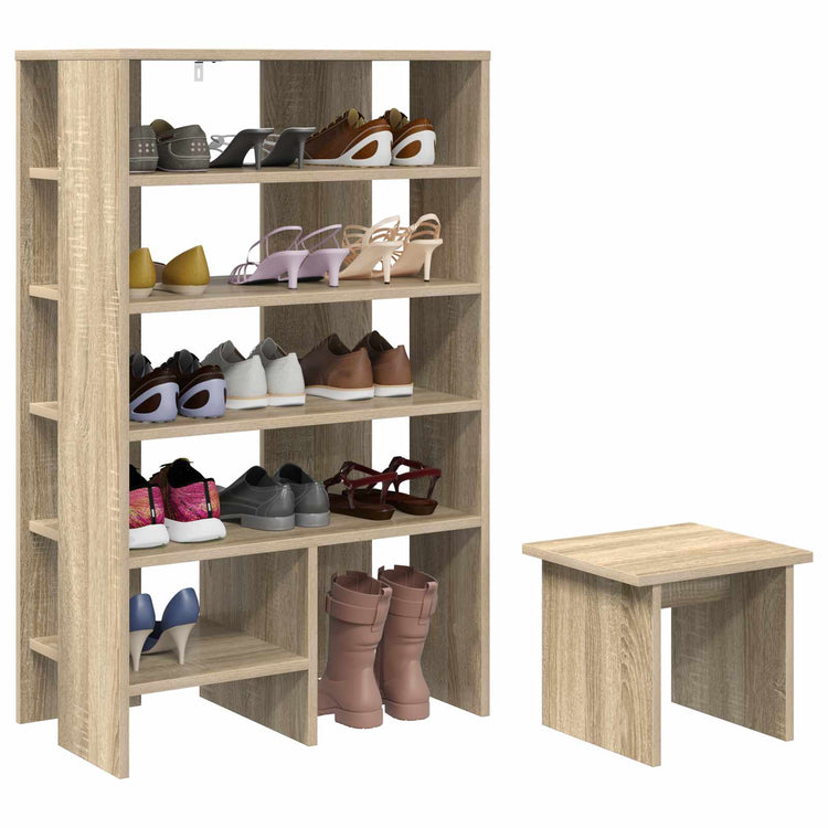 Vidaxl schoenenkast 2 st 62 x 35 x 100 cm bewerkt hout sonoma eiken