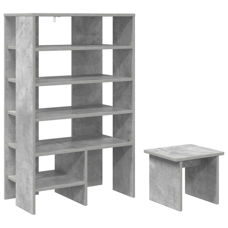 Vidaxl schoenenkast 2 st 62 x 35 x 100 cm bewerkt hout betongrijs