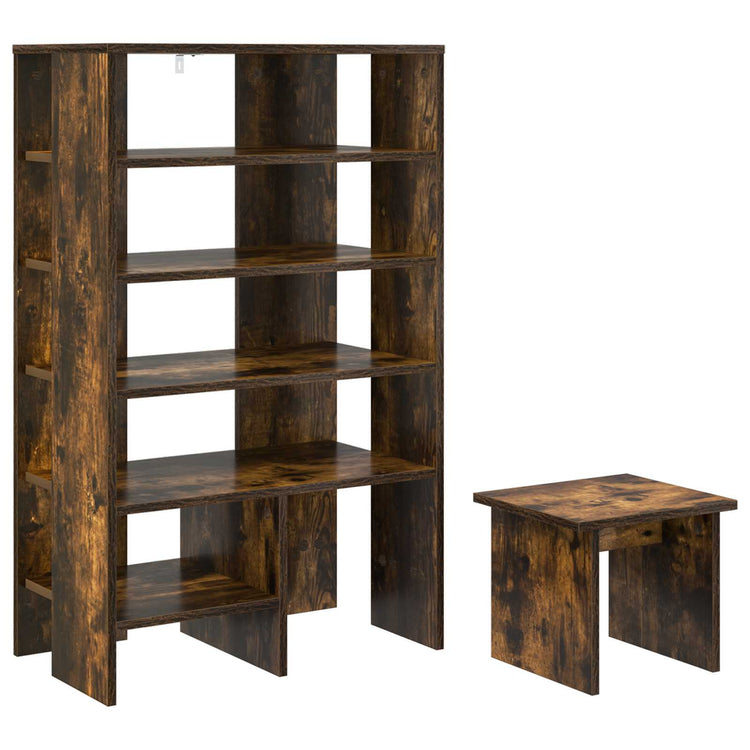 Vidaxl schoenenkast 2 st 62 x 35 x 100 cm bewerkt hout gerookt eiken