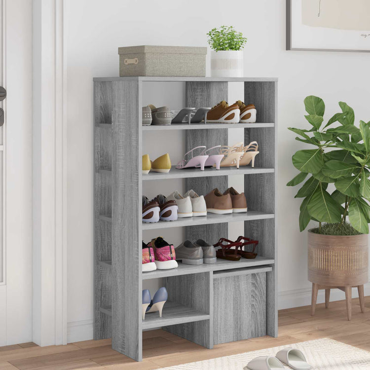 Vidaxl schoenenkast 2 st 62 x 35 x 100 cm bewerkt hout grijs sonoma