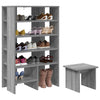 Vidaxl schoenenkast met plank 2 pcs grijs sonoma bewerkt hout
