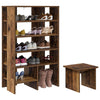 Vidaxl schoenenkast met plank met opslag 2 pcs oudhout bewerkt hout