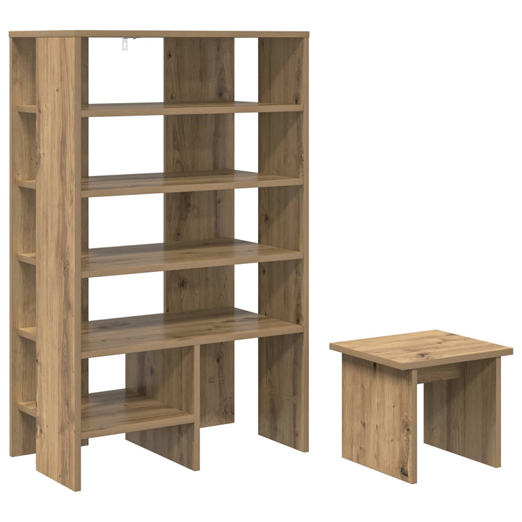 Vidaxl schoenenkast 2 st 62 x 35 x 100 cm bewerkt hout